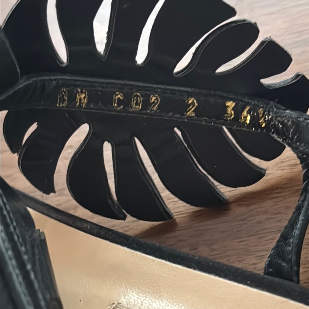 Valentino Garavani Black and Red Sandals with a bird, flower and leaf design EUC - Picture 11 of 13